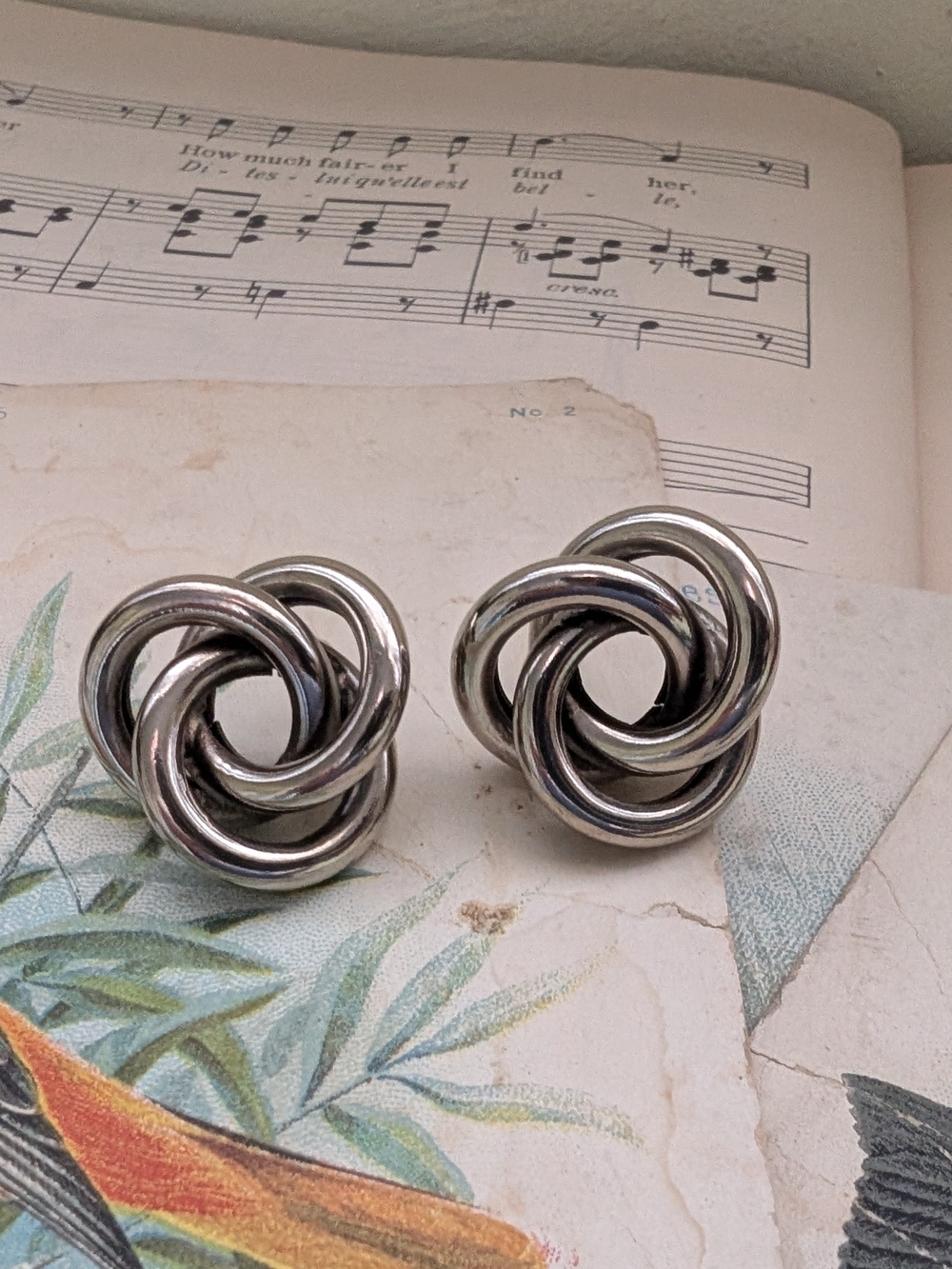 Silver Knot Stud Earrings